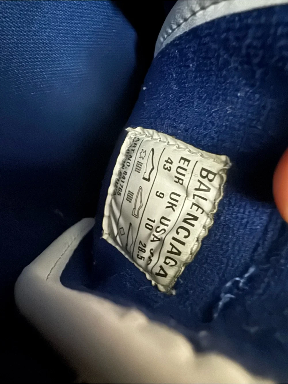 Balenciaga Hamptoms White and Navy Men's Athletic Sneakers